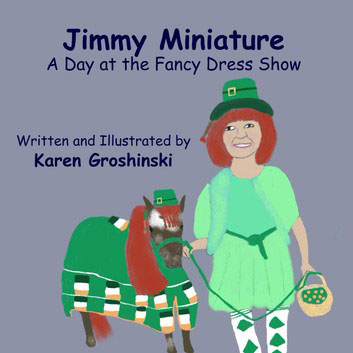 Book front cover Jimmy Miniature A Day at the Fancy Dress Show by Karen Groshinski
